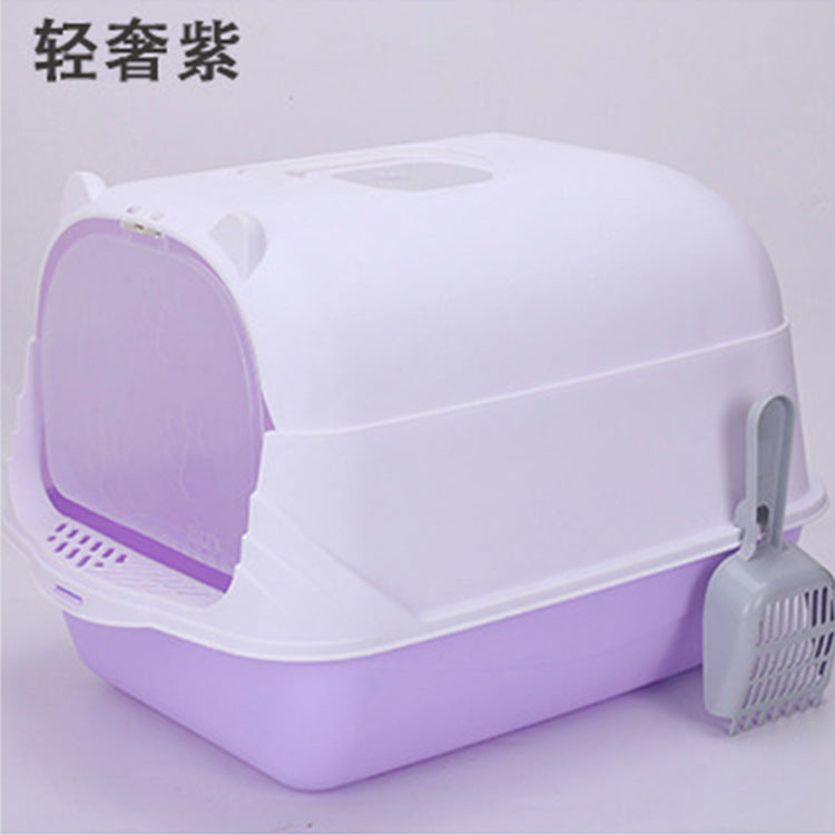 Large Half-Enclosed Cat Litter Box for Big Cats
