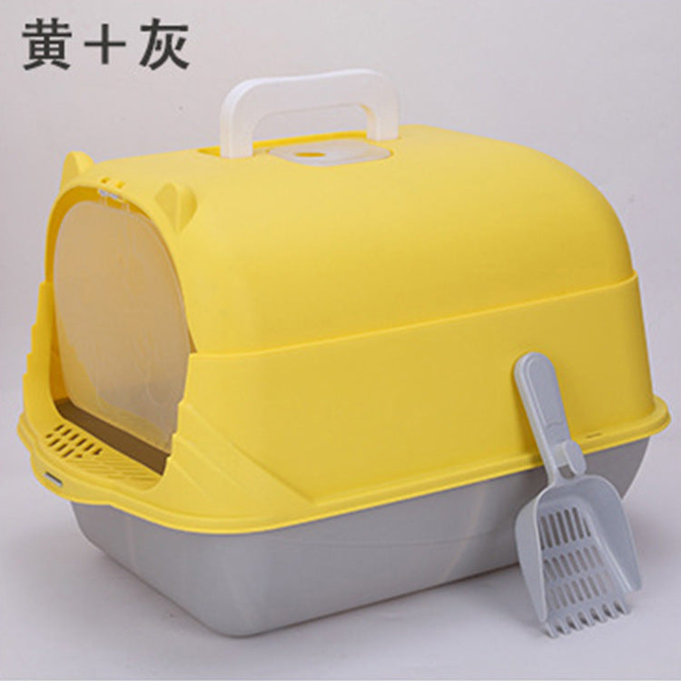 Large Half-Enclosed Cat Litter Box for Big Cats